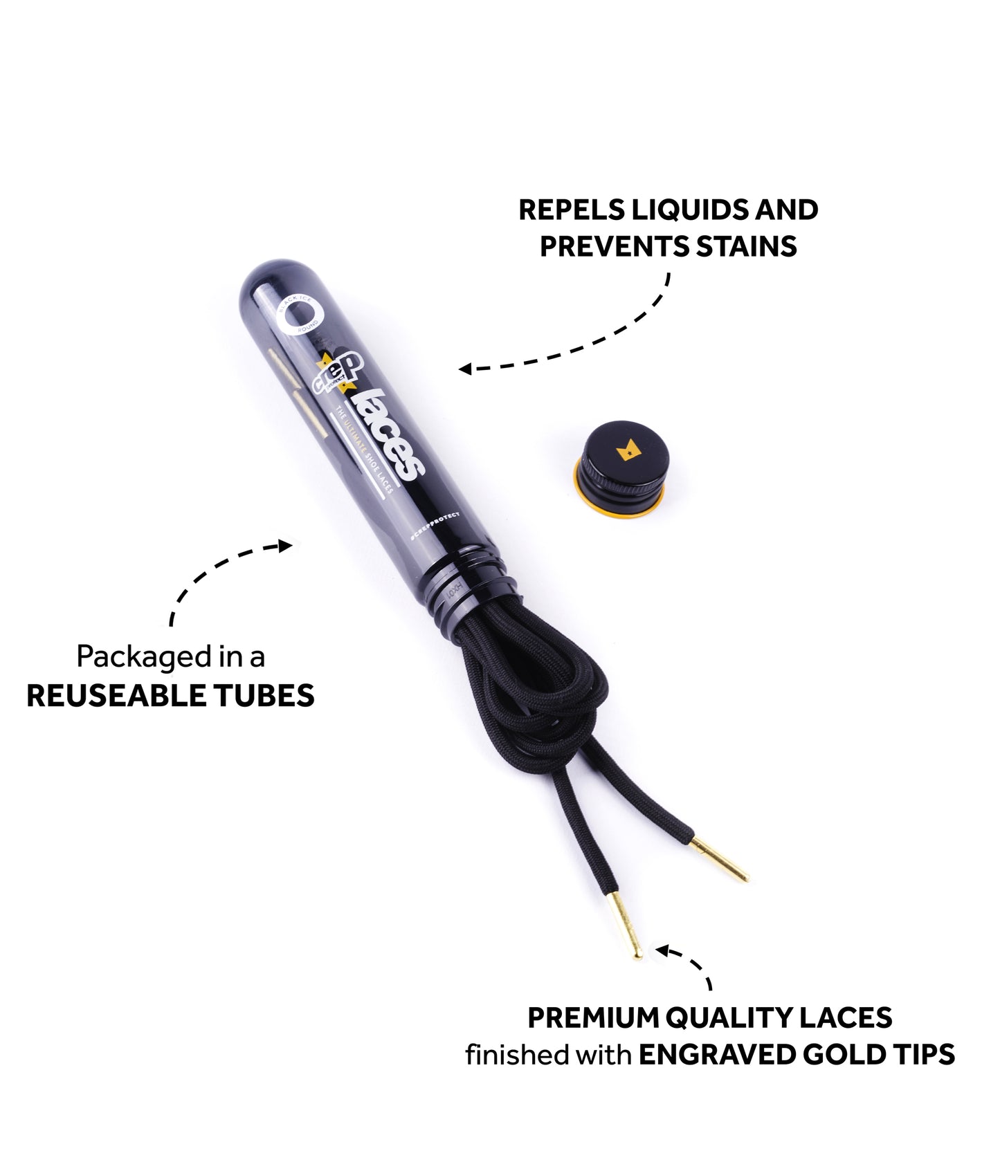 Crep Protect Laces BLACK (ROUND)