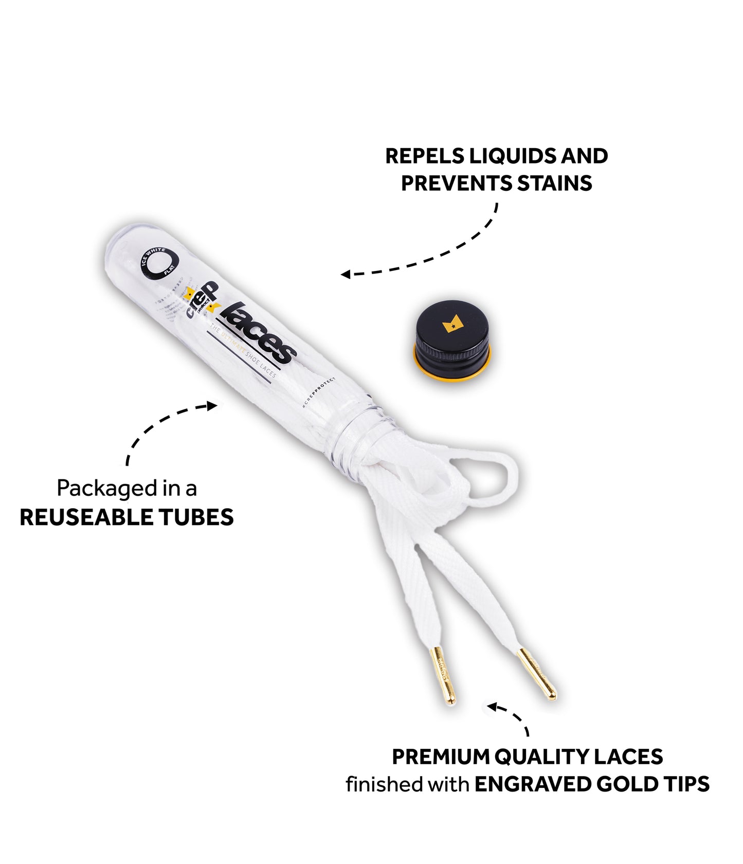 Crep Protect Laces WHITE (FLAT)