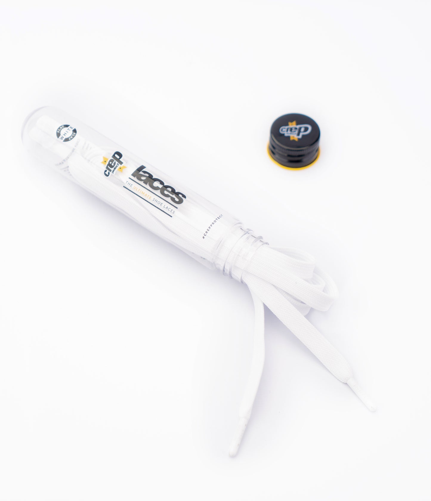Crep Protect White Flat Lace White Tip
