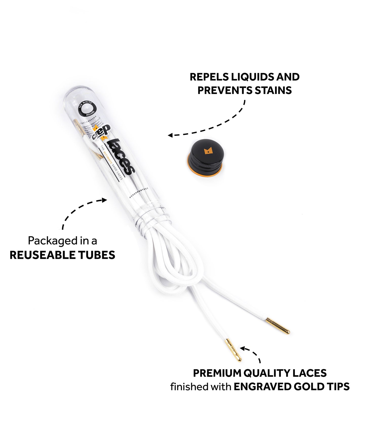 Crep Protect Laces WHITE (ROUND)